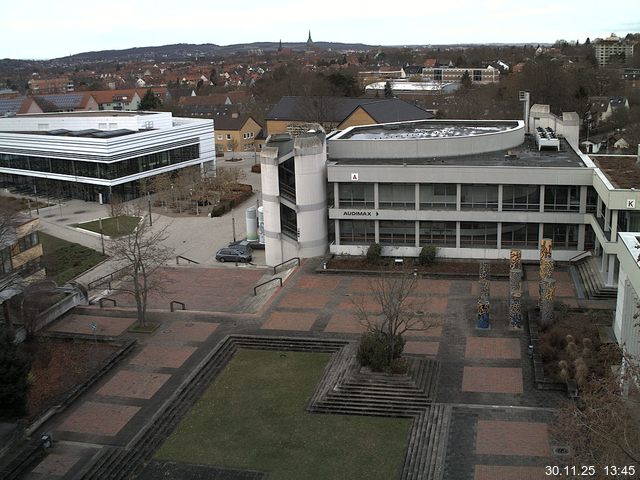 Foto der Webcam: Verwaltungsgeb&auml;ude, Innenhof mit Audimax, H&ouml;rsaal-Geb&auml;ude 1