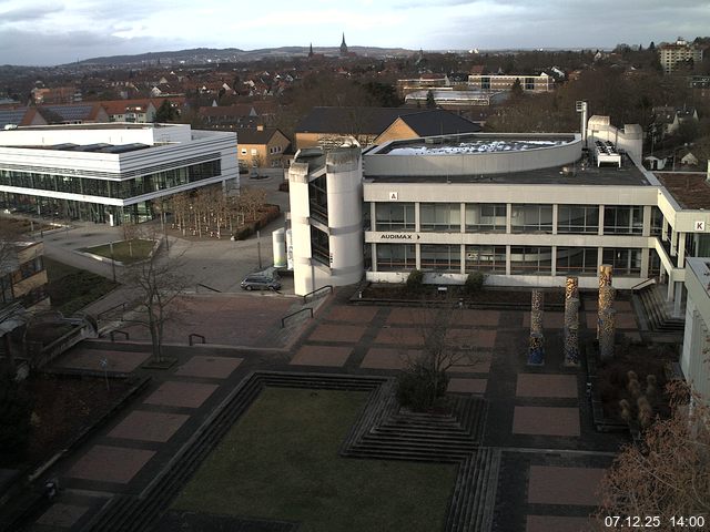 Foto der Webcam: Verwaltungsgeb&auml;ude, Innenhof mit Audimax, H&ouml;rsaal-Geb&auml;ude 1