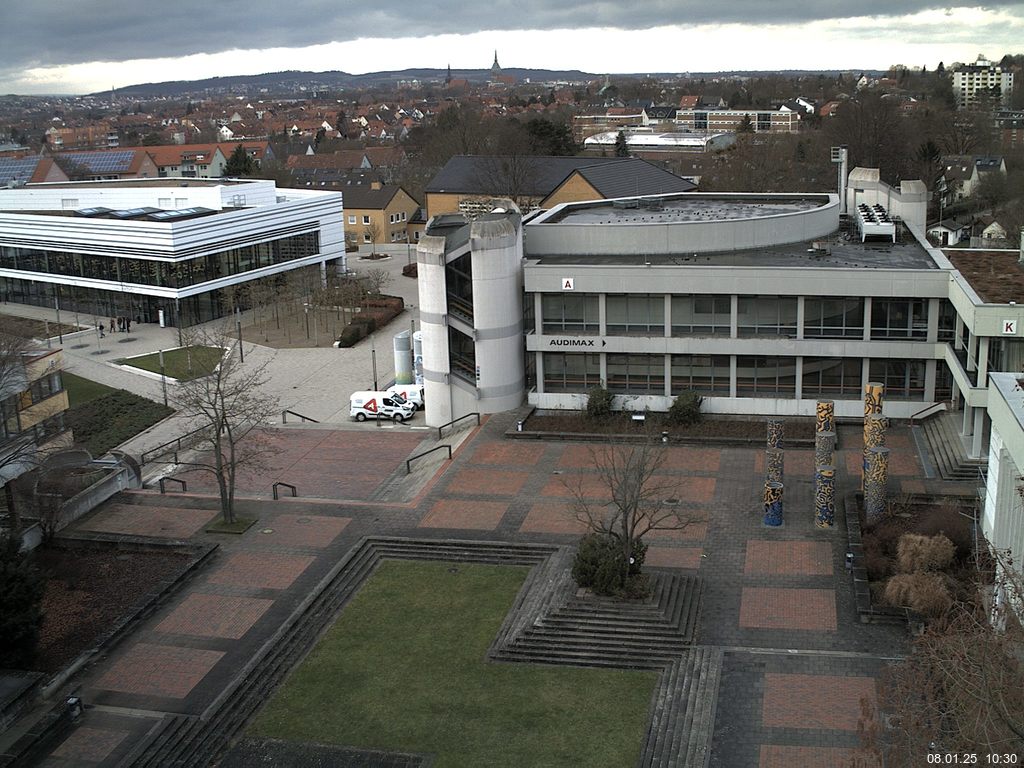 Foto der Webcam: Verwaltungsgeb&auml;ude, Innenhof mit Audimax, H&ouml;rsaal-Geb&auml;ude 1