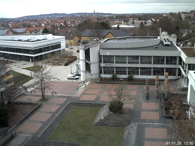 Foto der Webcam: Verwaltungsgeb&auml;ude, Innenhof mit Audimax, H&ouml;rsaal-Geb&auml;ude 1