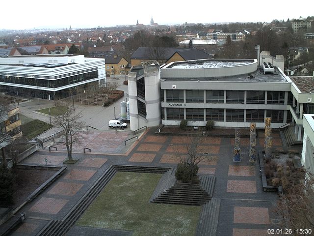 Foto der Webcam: Verwaltungsgeb&auml;ude, Innenhof mit Audimax, H&ouml;rsaal-Geb&auml;ude 1
