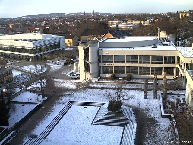 Foto der Webcam: Verwaltungsgeb&auml;ude, Innenhof mit Audimax, H&ouml;rsaal-Geb&auml;ude 1