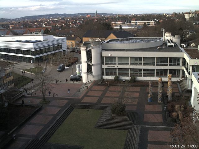 Foto der Webcam: Verwaltungsgeb&auml;ude, Innenhof mit Audimax, H&ouml;rsaal-Geb&auml;ude 1
