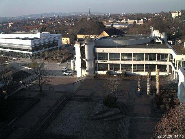 Foto der Webcam: Verwaltungsgeb&auml;ude, Innenhof mit Audimax, H&ouml;rsaal-Geb&auml;ude 1