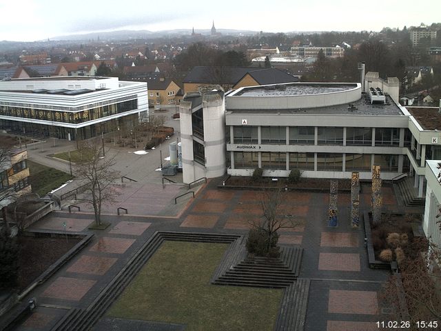 Foto der Webcam: Verwaltungsgeb&auml;ude, Innenhof mit Audimax, H&ouml;rsaal-Geb&auml;ude 1