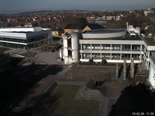 Foto der Webcam: Verwaltungsgeb&auml;ude, Innenhof mit Audimax, H&ouml;rsaal-Geb&auml;ude 1