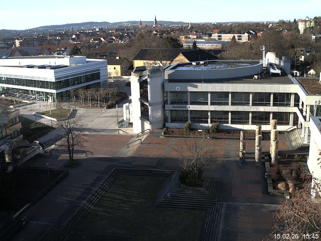 Foto der Webcam: Verwaltungsgeb&auml;ude, Innenhof mit Audimax, H&ouml;rsaal-Geb&auml;ude 1