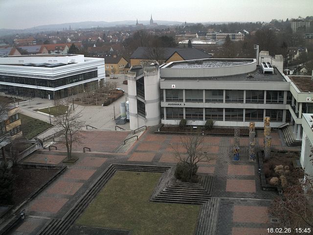 Foto der Webcam: Verwaltungsgeb&auml;ude, Innenhof mit Audimax, H&ouml;rsaal-Geb&auml;ude 1