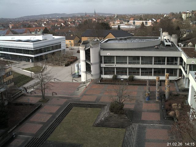 Foto der Webcam: Verwaltungsgeb&auml;ude, Innenhof mit Audimax, H&ouml;rsaal-Geb&auml;ude 1
