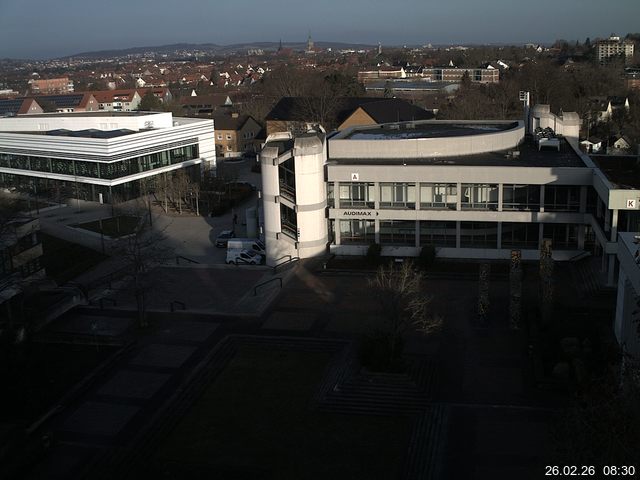 Foto der Webcam: Verwaltungsgeb&auml;ude, Innenhof mit Audimax, H&ouml;rsaal-Geb&auml;ude 1