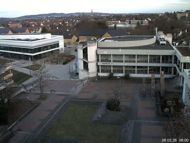 Foto der Webcam: Verwaltungsgeb&auml;ude, Innenhof mit Audimax, H&ouml;rsaal-Geb&auml;ude 1