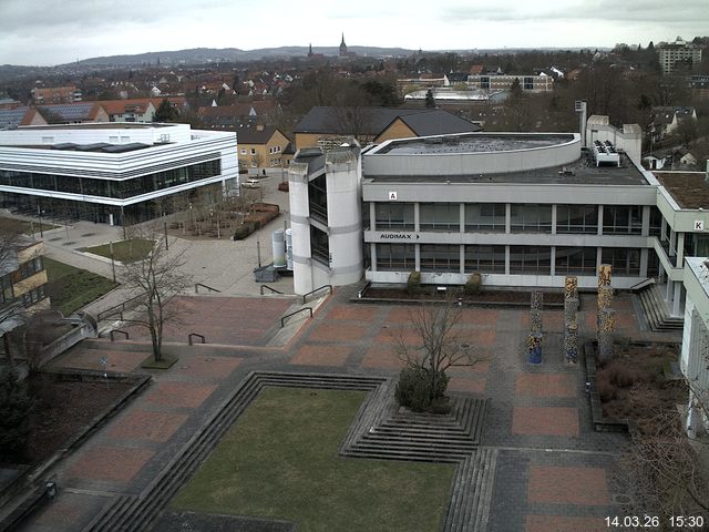 Foto der Webcam: Verwaltungsgeb&auml;ude, Innenhof mit Audimax, H&ouml;rsaal-Geb&auml;ude 1