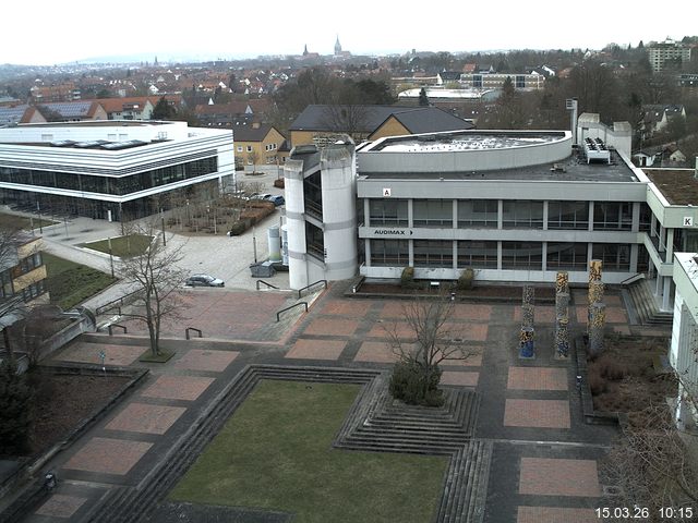Foto der Webcam: Verwaltungsgeb&auml;ude, Innenhof mit Audimax, H&ouml;rsaal-Geb&auml;ude 1