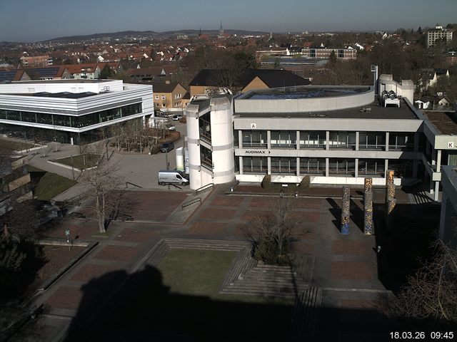 Foto der Webcam: Verwaltungsgeb&auml;ude, Innenhof mit Audimax, H&ouml;rsaal-Geb&auml;ude 1