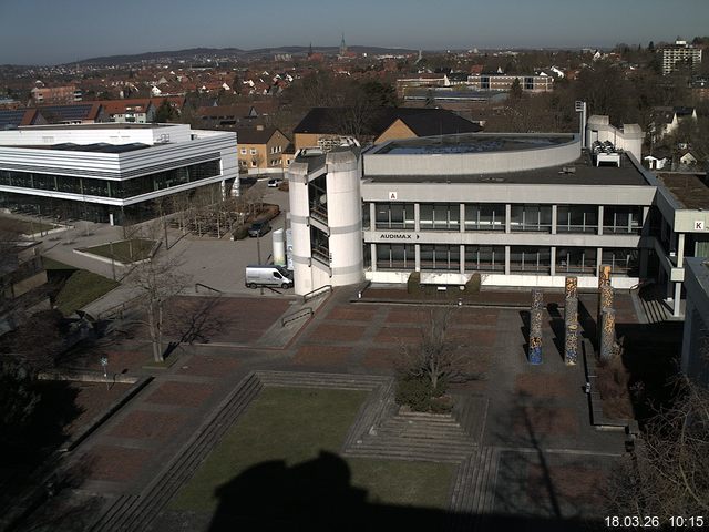 Foto der Webcam: Verwaltungsgeb&auml;ude, Innenhof mit Audimax, H&ouml;rsaal-Geb&auml;ude 1