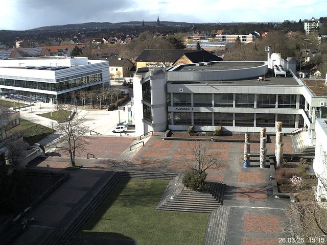 Foto der Webcam: Verwaltungsgeb&auml;ude, Innenhof mit Audimax, H&ouml;rsaal-Geb&auml;ude 1