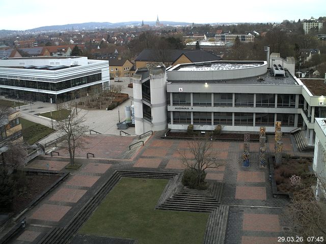 Foto der Webcam: Verwaltungsgeb&auml;ude, Innenhof mit Audimax, H&ouml;rsaal-Geb&auml;ude 1
