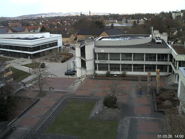 Foto der Webcam: Verwaltungsgeb&auml;ude, Innenhof mit Audimax, H&ouml;rsaal-Geb&auml;ude 1