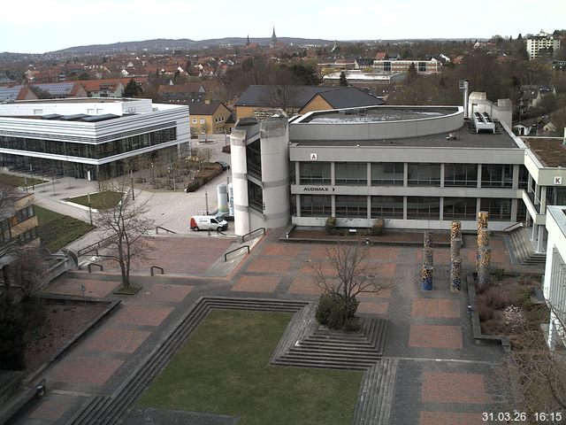 Foto der Webcam: Verwaltungsgeb&auml;ude, Innenhof mit Audimax, H&ouml;rsaal-Geb&auml;ude 1