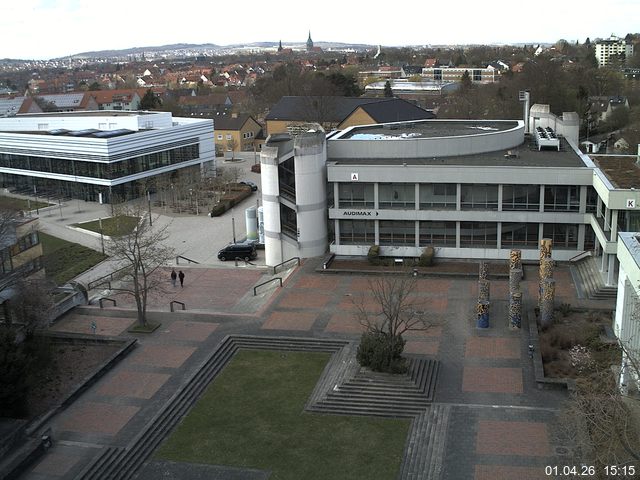 Foto der Webcam: Verwaltungsgeb&auml;ude, Innenhof mit Audimax, H&ouml;rsaal-Geb&auml;ude 1