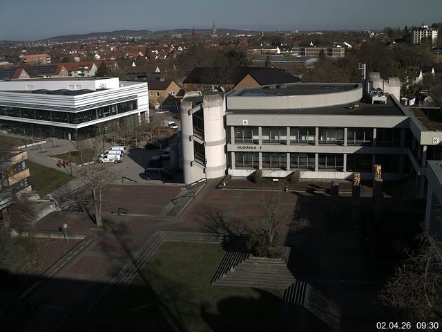 Foto der Webcam: Verwaltungsgeb&auml;ude, Innenhof mit Audimax, H&ouml;rsaal-Geb&auml;ude 1