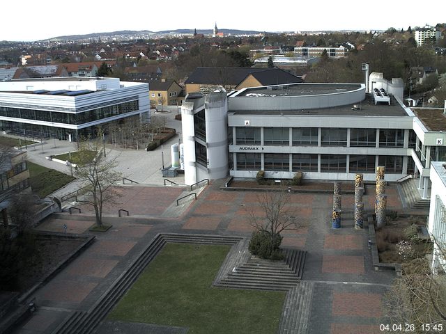 Foto der Webcam: Verwaltungsgeb&auml;ude, Innenhof mit Audimax, H&ouml;rsaal-Geb&auml;ude 1