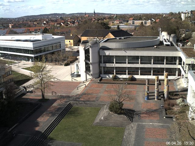 Foto der Webcam: Verwaltungsgeb&auml;ude, Innenhof mit Audimax, H&ouml;rsaal-Geb&auml;ude 1
