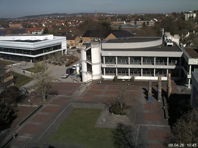 Foto der Webcam: Verwaltungsgeb&auml;ude, Innenhof mit Audimax, H&ouml;rsaal-Geb&auml;ude 1