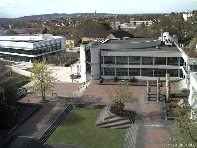 Foto der Webcam: Verwaltungsgeb&auml;ude, Innenhof mit Audimax, H&ouml;rsaal-Geb&auml;ude 1