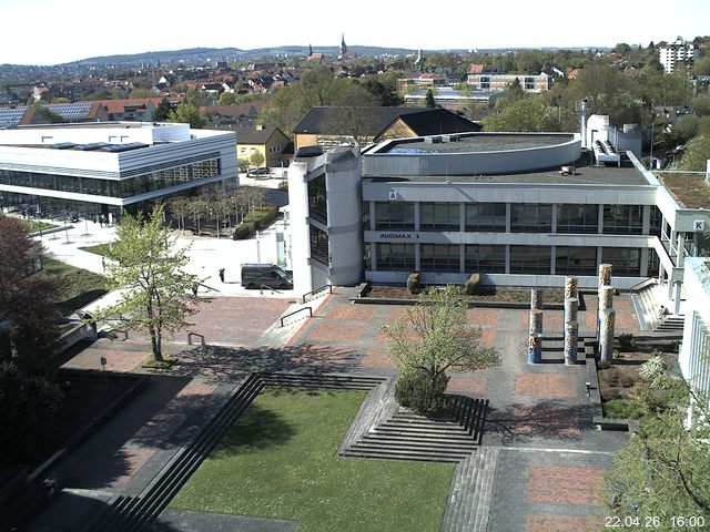 Foto der Webcam: Verwaltungsgeb&auml;ude, Innenhof mit Audimax, H&ouml;rsaal-Geb&auml;ude 1