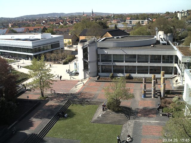 Foto der Webcam: Verwaltungsgeb&auml;ude, Innenhof mit Audimax, H&ouml;rsaal-Geb&auml;ude 1