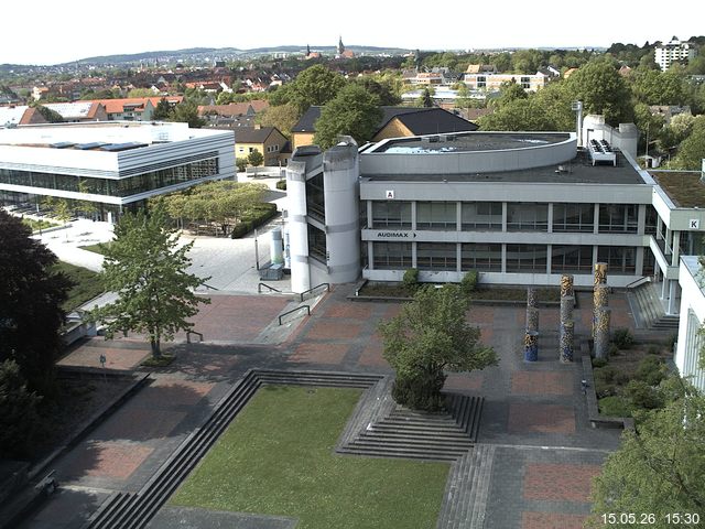 Foto der Webcam: Verwaltungsgeb&auml;ude, Innenhof mit Audimax, H&ouml;rsaal-Geb&auml;ude 1