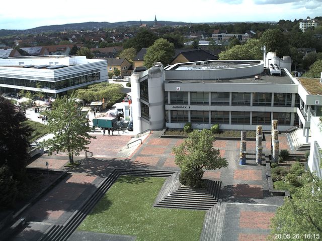 Foto der Webcam: Verwaltungsgeb&auml;ude, Innenhof mit Audimax, H&ouml;rsaal-Geb&auml;ude 1