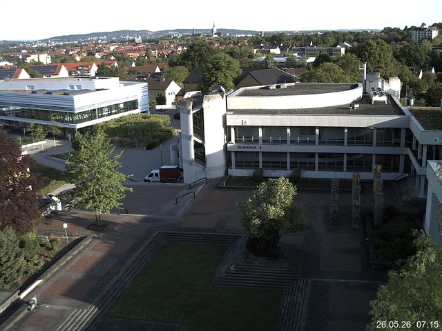 Foto der Webcam: Verwaltungsgeb&auml;ude, Innenhof mit Audimax, H&ouml;rsaal-Geb&auml;ude 1