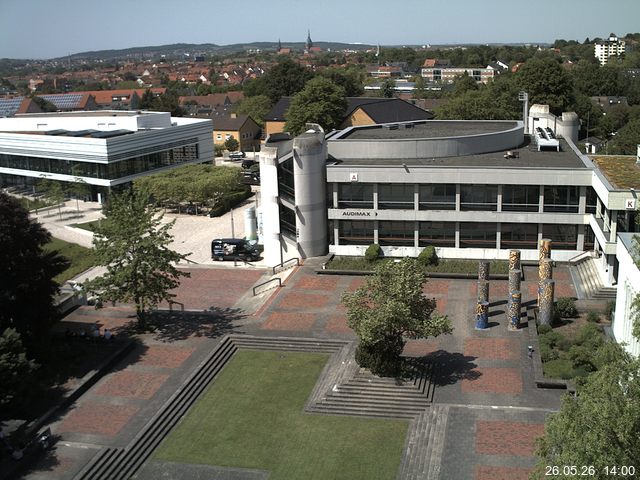 Foto der Webcam: Verwaltungsgeb&auml;ude, Innenhof mit Audimax, H&ouml;rsaal-Geb&auml;ude 1