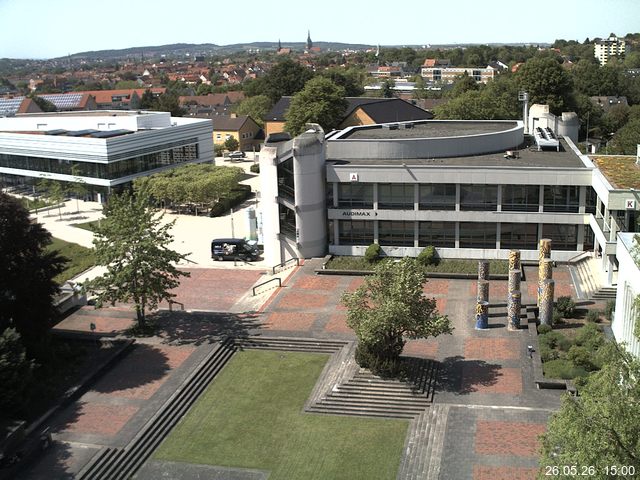 Foto der Webcam: Verwaltungsgeb&auml;ude, Innenhof mit Audimax, H&ouml;rsaal-Geb&auml;ude 1