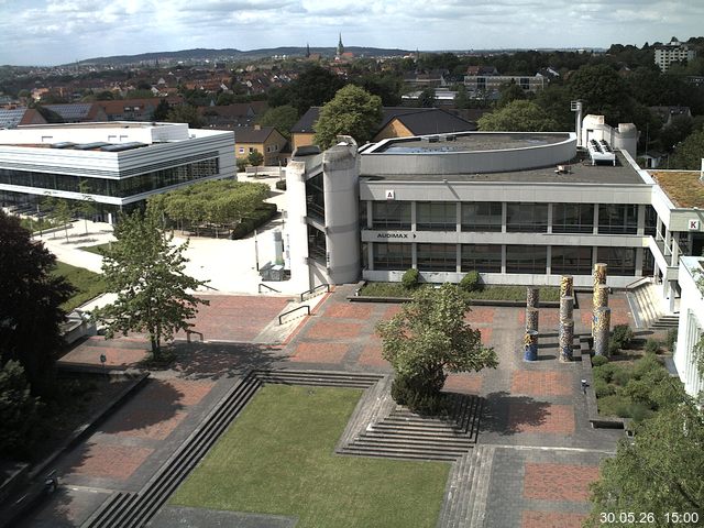Foto der Webcam: Verwaltungsgeb&auml;ude, Innenhof mit Audimax, H&ouml;rsaal-Geb&auml;ude 1