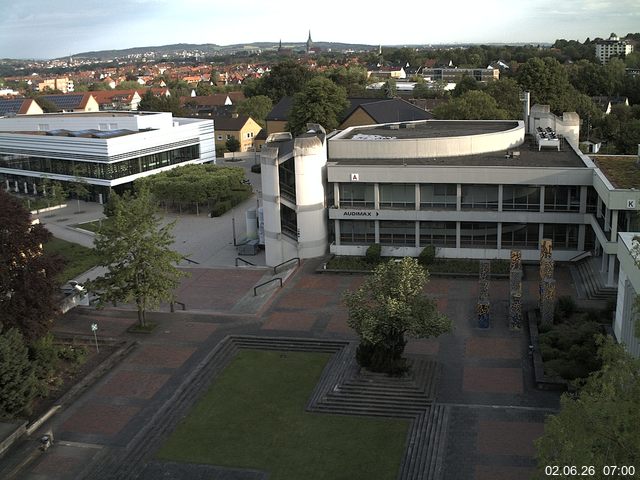 Foto der Webcam: Verwaltungsgeb&auml;ude, Innenhof mit Audimax, H&ouml;rsaal-Geb&auml;ude 1