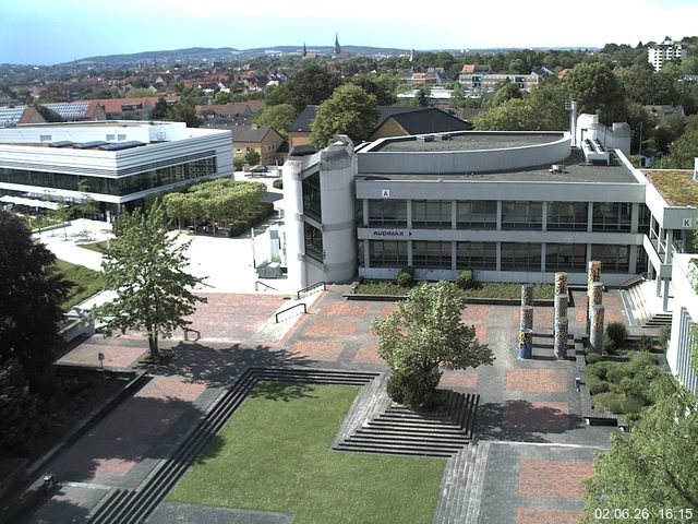 Foto der Webcam: Verwaltungsgeb&auml;ude, Innenhof mit Audimax, H&ouml;rsaal-Geb&auml;ude 1