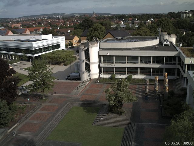 Foto der Webcam: Verwaltungsgeb&auml;ude, Innenhof mit Audimax, H&ouml;rsaal-Geb&auml;ude 1