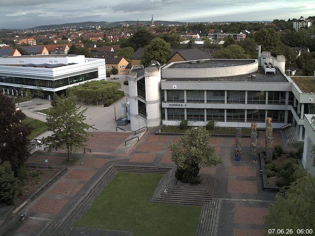 Foto der Webcam: Verwaltungsgeb&auml;ude, Innenhof mit Audimax, H&ouml;rsaal-Geb&auml;ude 1