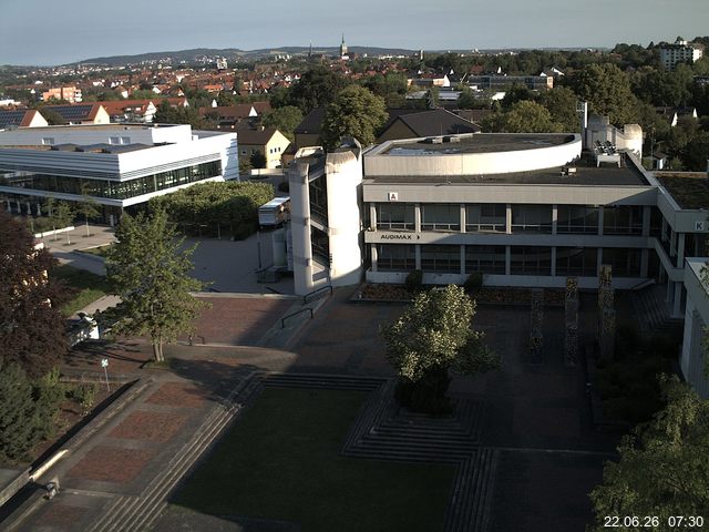 Foto der Webcam: Verwaltungsgeb&auml;ude, Innenhof mit Audimax, H&ouml;rsaal-Geb&auml;ude 1