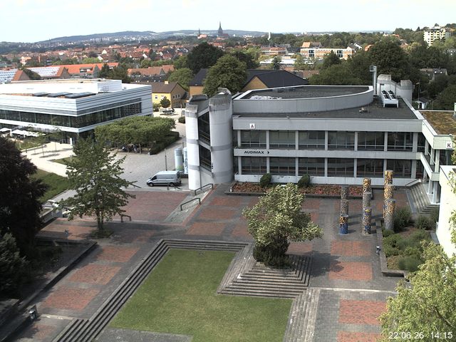 Foto der Webcam: Verwaltungsgeb&auml;ude, Innenhof mit Audimax, H&ouml;rsaal-Geb&auml;ude 1