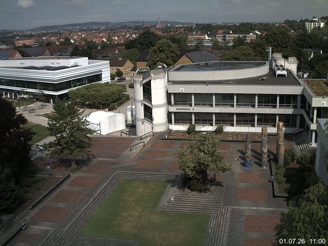 Foto der Webcam: Verwaltungsgeb&auml;ude, Innenhof mit Audimax, H&ouml;rsaal-Geb&auml;ude 1