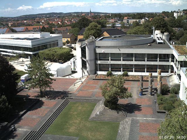 Foto der Webcam: Verwaltungsgeb&auml;ude, Innenhof mit Audimax, H&ouml;rsaal-Geb&auml;ude 1