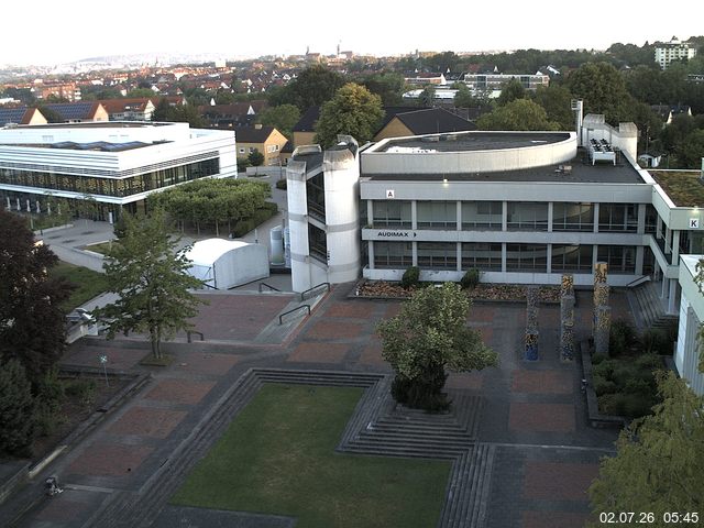 Foto der Webcam: Verwaltungsgeb&auml;ude, Innenhof mit Audimax, H&ouml;rsaal-Geb&auml;ude 1
