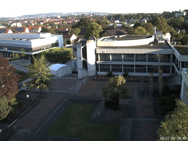 Foto der Webcam: Verwaltungsgeb&auml;ude, Innenhof mit Audimax, H&ouml;rsaal-Geb&auml;ude 1