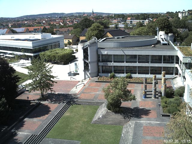 Foto der Webcam: Verwaltungsgeb&auml;ude, Innenhof mit Audimax, H&ouml;rsaal-Geb&auml;ude 1