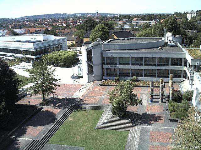 Foto der Webcam: Verwaltungsgeb&auml;ude, Innenhof mit Audimax, H&ouml;rsaal-Geb&auml;ude 1