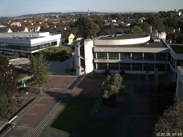 Foto der Webcam: Verwaltungsgeb&auml;ude, Innenhof mit Audimax, H&ouml;rsaal-Geb&auml;ude 1